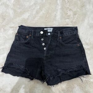 AGOLDE Black Parker Vintage Cut Off Denim Shorts - size 22